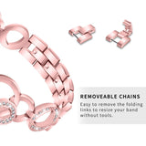 Diamond Stainless Steel Replacement Strap For Apple Watch Women Bracelet