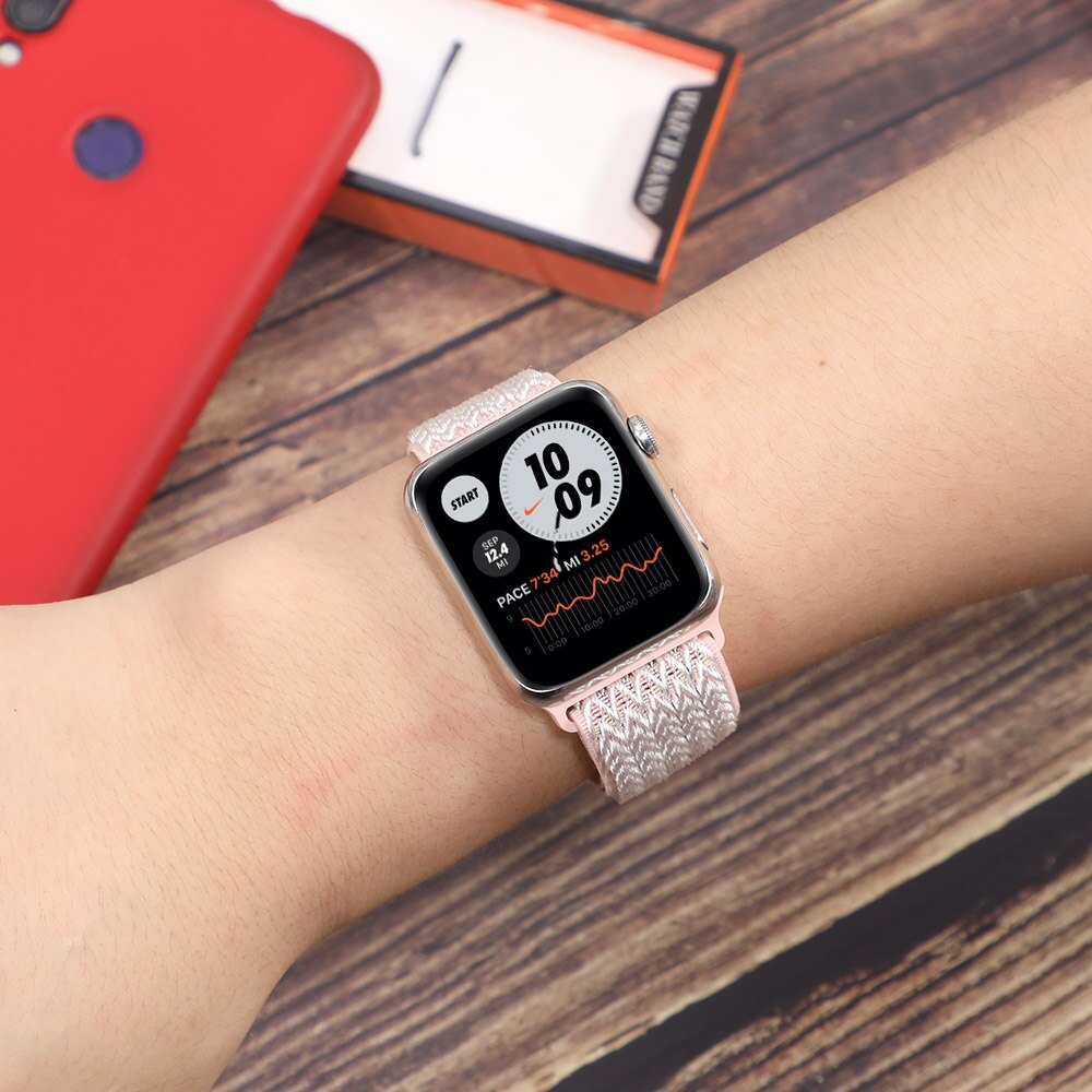 Nylon Strap for Apple watch band 44mm 40mm 38mm 42mm 44 mm Adjustable Elastic Sport solo Loop bracelet iWatch series 3 4 5 6 se