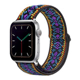 Braided Nylon Loop Elastic Buckle for Apple Watch Band 44mm40mm SE 65 Leopard Bracelet Strap on Smart iWatch Series 38mm42mm 432