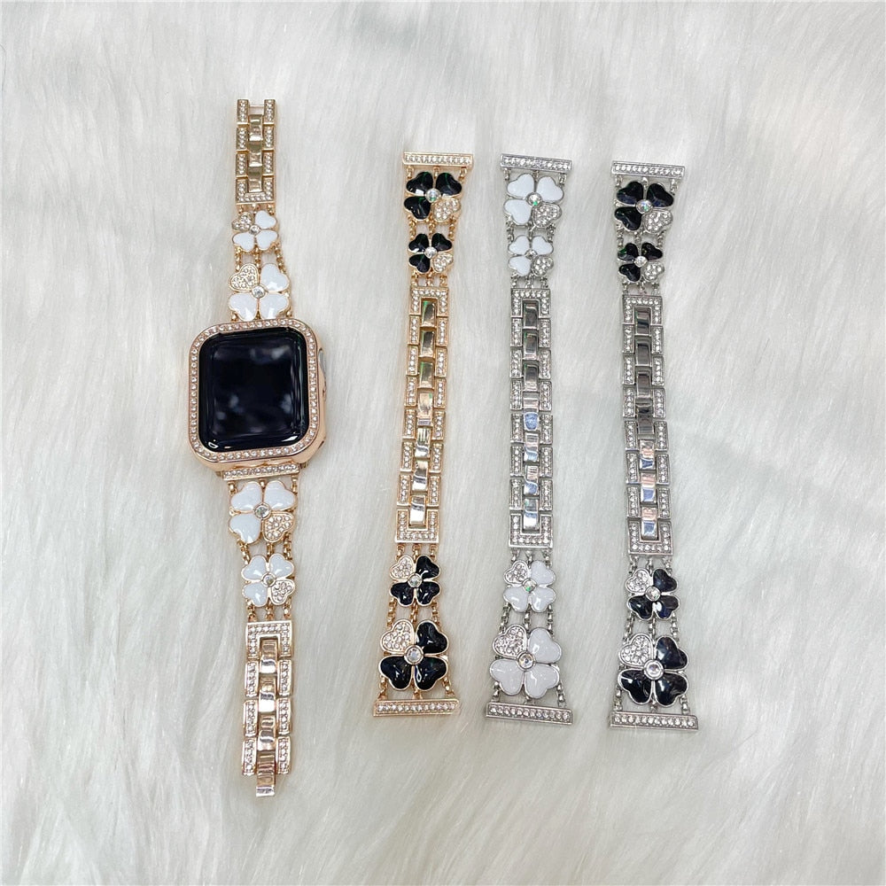 Jewelry Strap for Apple Watch Band 6 44mm 40mm 42mm 38mm Diamond Metal for iWatch Bands Serie SE 6 5 4 3 Wrist Bracelet