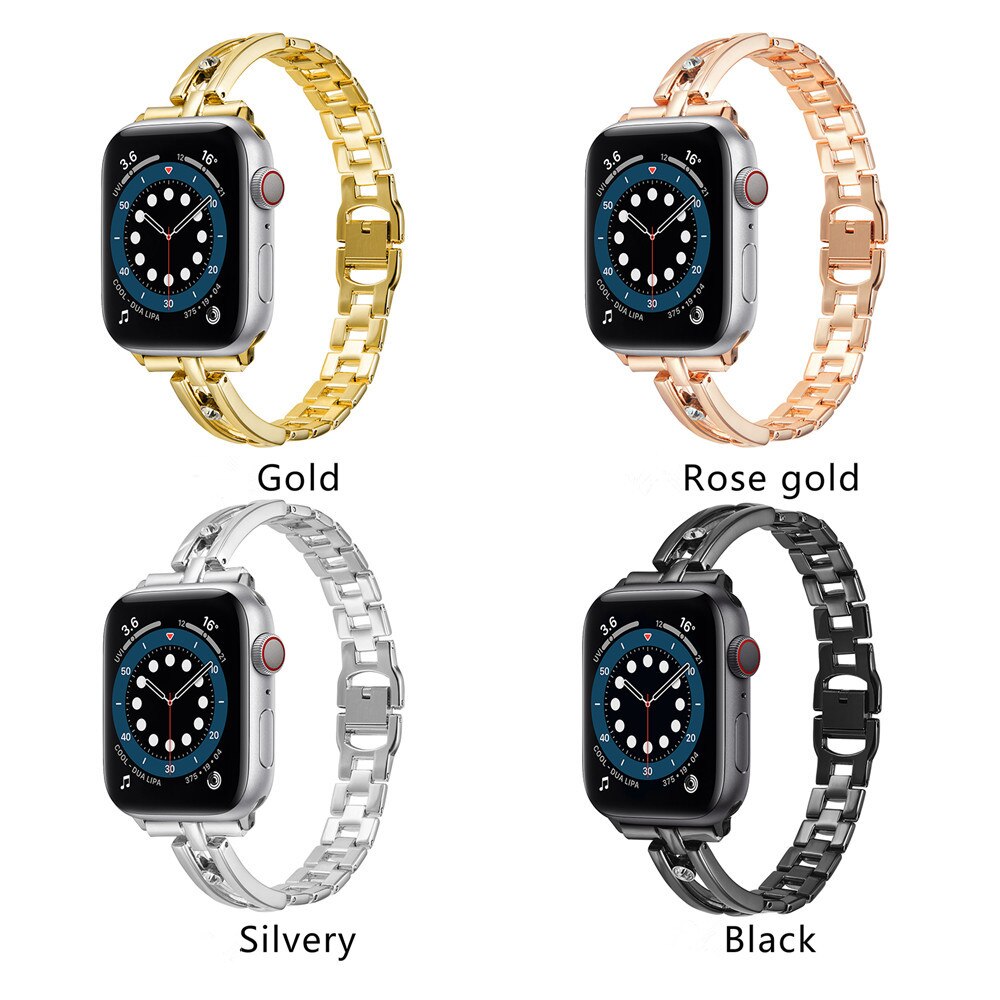 Diamond Stainless Steel Strap For Apple Watch Band 6 40mm 44mm Women's Metal Luxury Bracelet iwatch series 6 5 4 SE 3 38mm 42mm