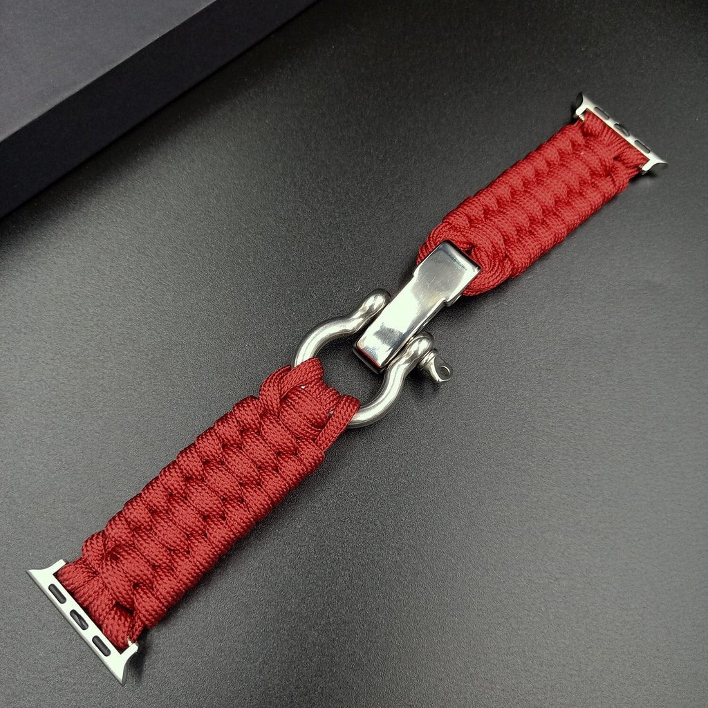 Sport Watch Strap for Apple Watch 44mm 42mm 38mm 40mm Survival Outdoor Bracelet for Apple Watch Series 6 5 4 3 SE Nylon Rope