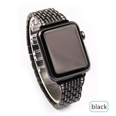 Bling Strap For Apple Watch Iwatch Band Diamond Stainless Steel Watchband Bracelet
