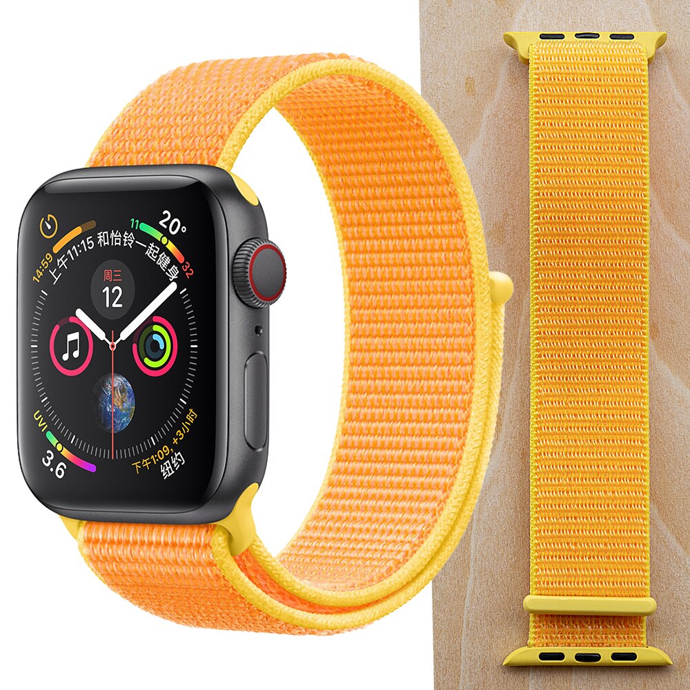 High Quality Nylon Sport Loop Replacment for Apple Watch band 44mm Series 5 4 3 2 1 Breathable Woven Strap 42mm iwatch 40mm 38mm