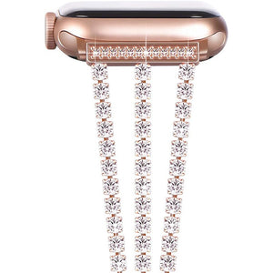 Women's Jewelry Strap for Apple Watch Band 7 6 41/45mm 44/40mm 42/38mm Diamond Metal Belt for iWatch Bands Serie SE 5 3 Bracelet