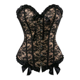 Women Corset Top Victorian Sexy Floral Lace Up Boned Overbust Corset Bustier Lingerie Waist Cincher Slim Body Shaper Corsets