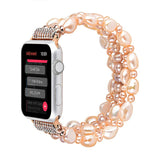 Bracelet Beadeds for Apple Watch Band 44mm 40mm 42mm 38mm Girl Cute Handmade Fashion Elastic Pearl Strap IWatch Series 5 4 3 2 1