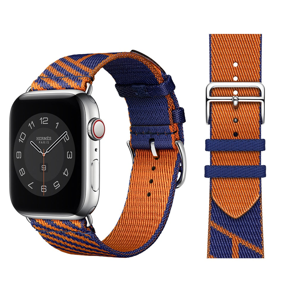 Nylon braid Jumping Single Tour Strap for iWatch 38mm 42mm sports band for Apple Watch 40mm 44mm bracelet 6 SE 5 4 321 Series