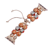 Fashion Detachable Wooden Beads Bracelet for Apple Watch SE Band Series 6 5 4 3 Women Jewelry Strap 40mm 44mm 38mm 42mm Belt
