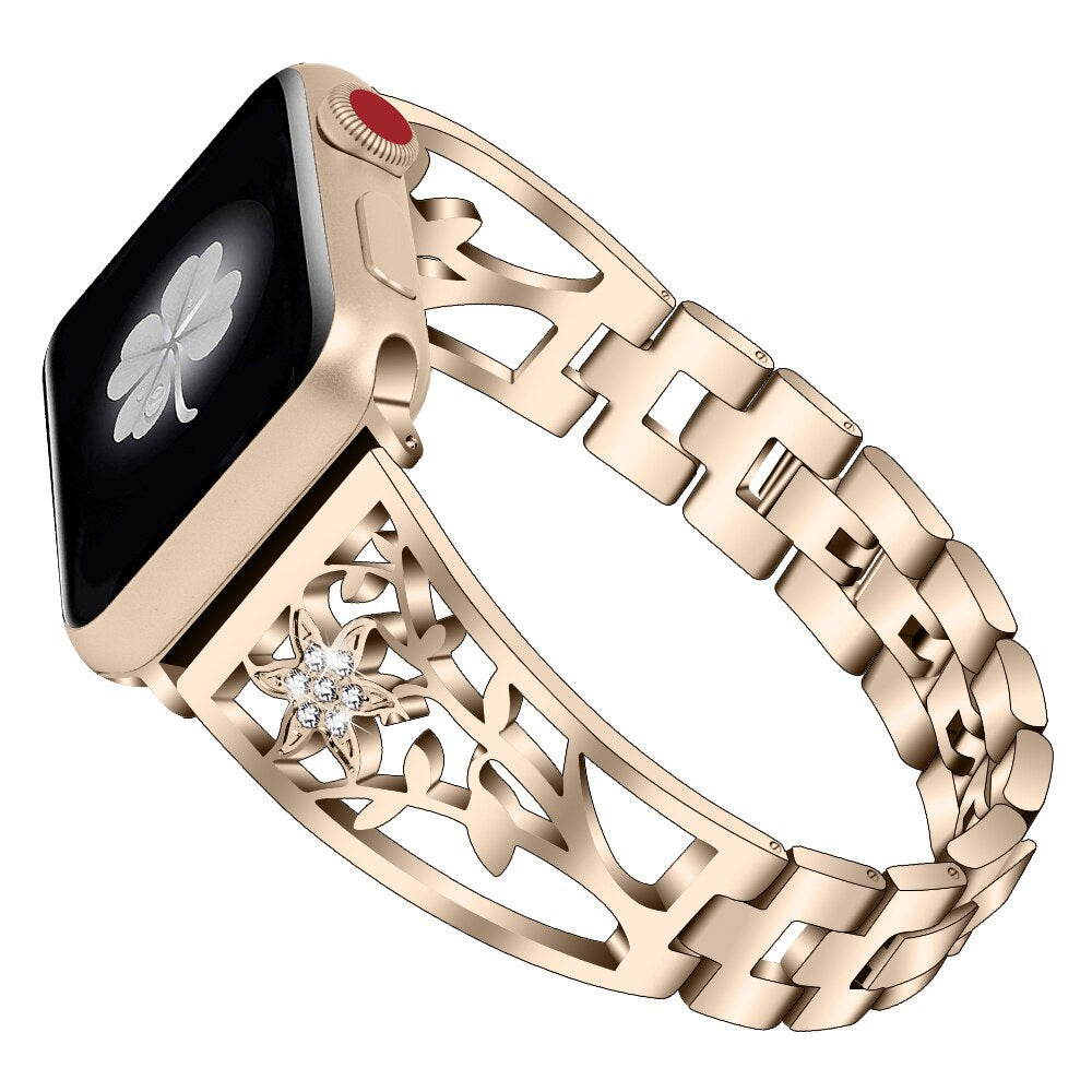 New Diamond Band For Apple Watch Bracelet Stainless Steel Strap