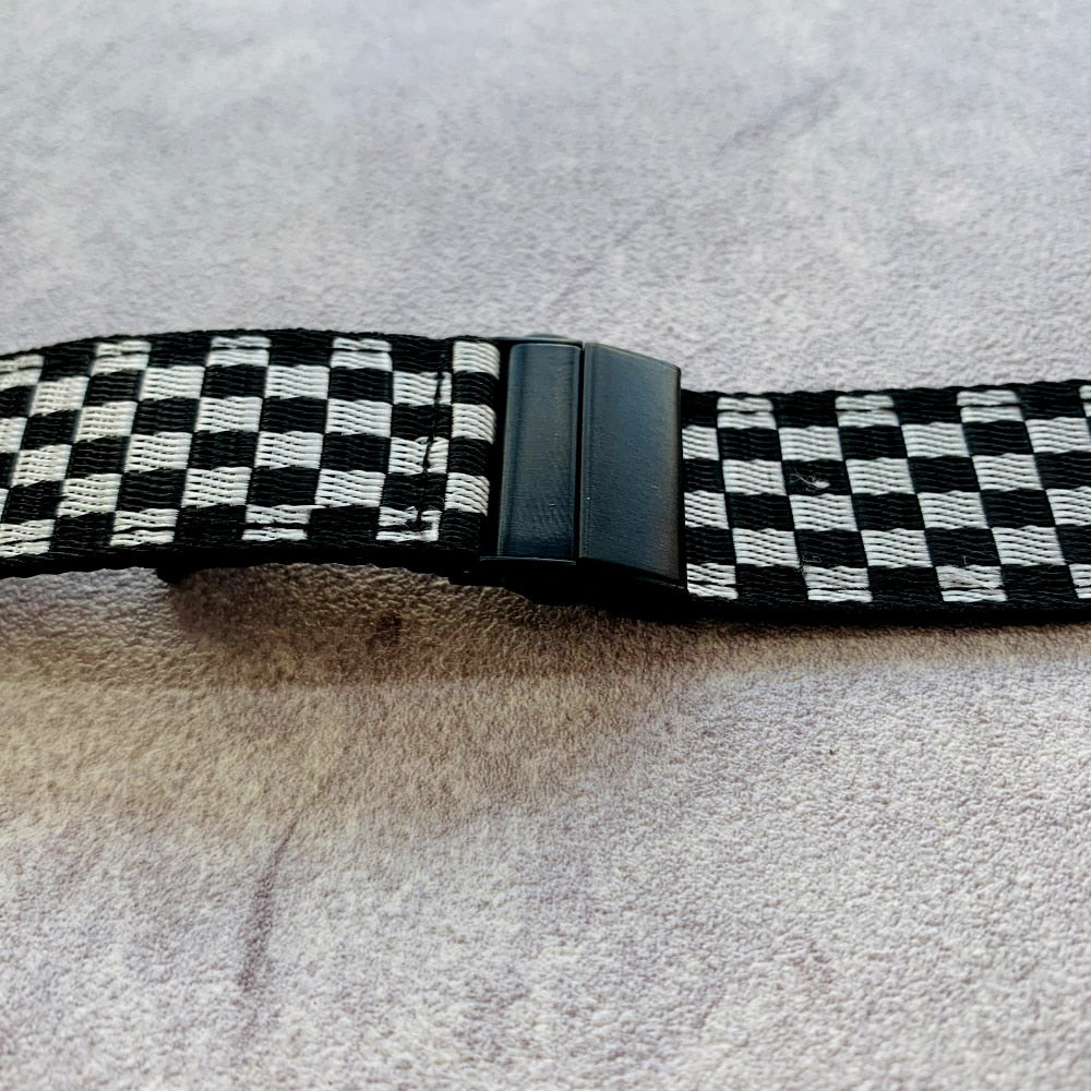Fashion Checkerboard Style Nylon Strap For Apple Watch Band 9/8/7/6/5/4/3/2/1/SE For iWatch 38/40/41/42/44/45mm iWatch Strap Series Bracelet