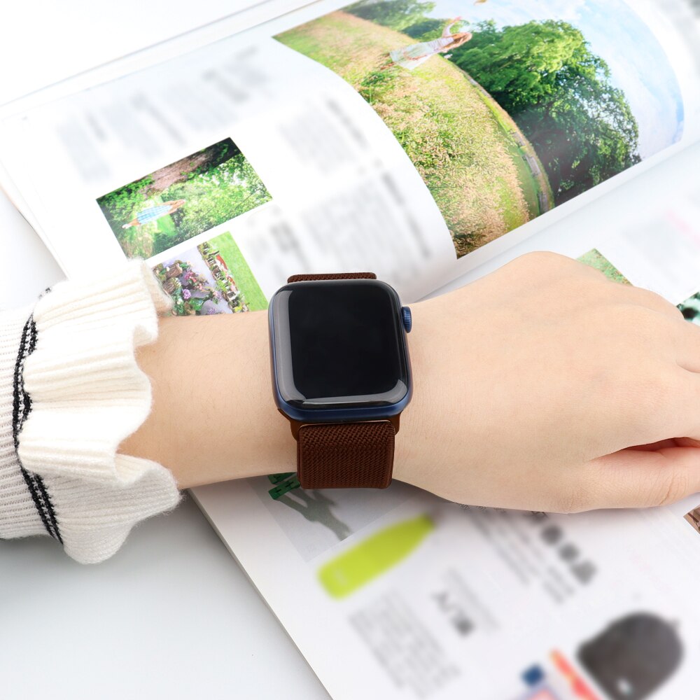 Soft And Comfortable Nylon Loop Elastic Buckle Apple Watch Band 38mm 42mm Series 6 Se 543 2 1 For Iwatch Strap Nylon Braid 44mm