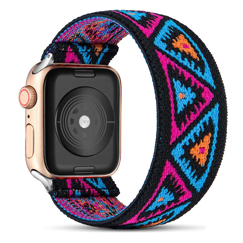 Strap for Apple watch band 40mm 38mm 44mm 42mm Bohemia Elastic belt solo loop Scrunchie bracelet correa iWatch series 3 4 5 se 6
