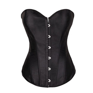 Elegant Women Corsets Bustiers Overbust Tops Satin Sexy Costume Corset Corselet Brocade Vintage Style Bridal Korsett Plus Size