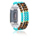 Women Natural Stone Elastic Watchband For Fitbit Charge 3/4 Handmade Beads Smart Watch Strap For Unisex Watch Bracelet Wristband
