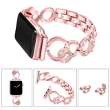 Diamond Stainless Steel Replacement Strap For Apple Watch Women Bracelet