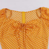 Tie Sweetheart Neck Polka Dot Vintage Women Summer Dress 2021 High Waist Retro Female A Line Swing Casual Dresses 1950s Style