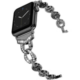 Women Jewelry Stainless Steel Strap for Apple Watch Band 44/40mm 38/42mm Diamond Belt for iWatch Bands Serie SE 6 5 4 3 Bracelet