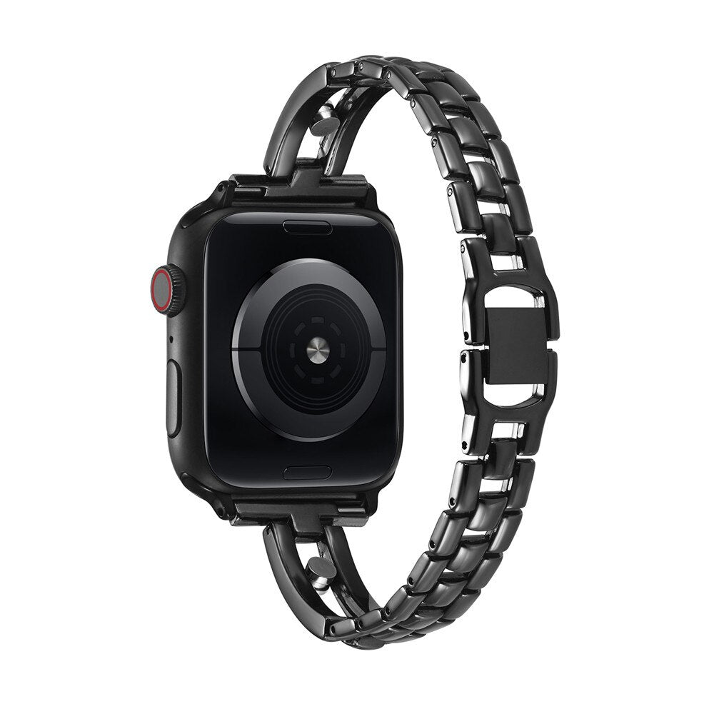 Diamond Stainless Steel Strap For Apple Watch Band 6 40mm 44mm Women's Metal Luxury Bracelet iwatch series 6 5 4 SE 3 38mm 42mm