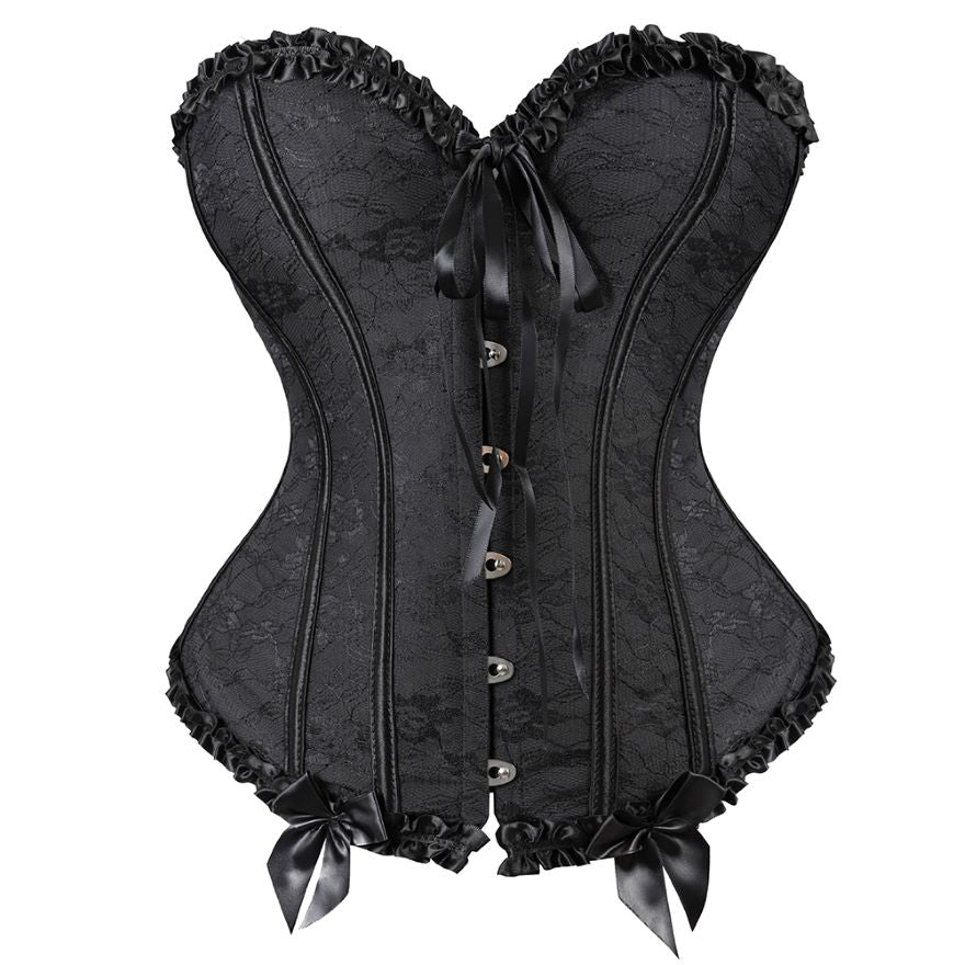 Women Corset Top Victorian Sexy Floral Lace Up Boned Overbust Corset Bustier Lingerie Waist Cincher Slim Body Shaper Corsets