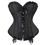 Women Corset Top Victorian Sexy Floral Lace Up Boned Overbust Corset Bustier Lingerie Waist Cincher Slim Body Shaper Corsets