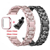Diamond Band + case For Apple Watch 40mm 44mm 38mm 42mm iWatch series 5 4 3 2 1 bracelet apple watch stainless steel strap women