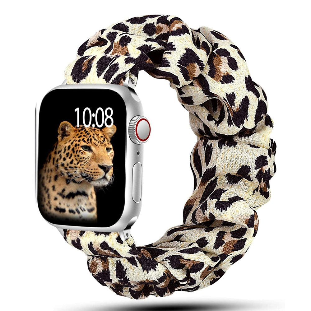 Scrunchie Strap for Apple watch band 44mm 40mm iWatch 42/38mm Elastic Nylon Solo Loop smart bracelet applewatch serie 5 43 SE 6