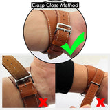 Double Tour Strap for Apple watch band 45mm 41mm 44mm/40mm 42mm/38mm Leather watchband bracelet iWatch series 5 4 3 se 6 7 band