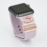 Decorative Ring for Apple Watch Band Charms for Samsung Galaxy Smart Watch Sport Silicone Strap Accessories with Bling Diamond
