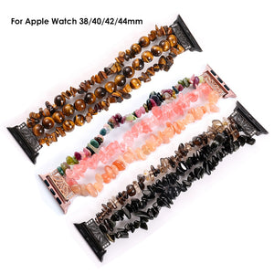Luxury Bracelet for Apple Watch Band 40mm/38mm Women Girl Cute Handmade Fashion Elastic Beaded Straps for iWatch 5 42mm 44mm
