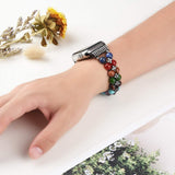 Women's Jewelry Strap For Apple Watch Band 6 5 4 40/44mm Diamond Stainless steel Agate Bracelet For iWatch Series 3 38/42mm Band