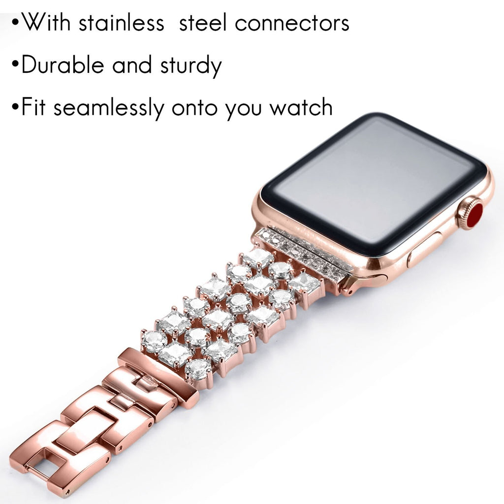 Luxury Diamond strap for apple watch series 5 4 40mm 44mm Bracelet women Stainless Steel band for iWatch series 3 2 1 42mm 38mm