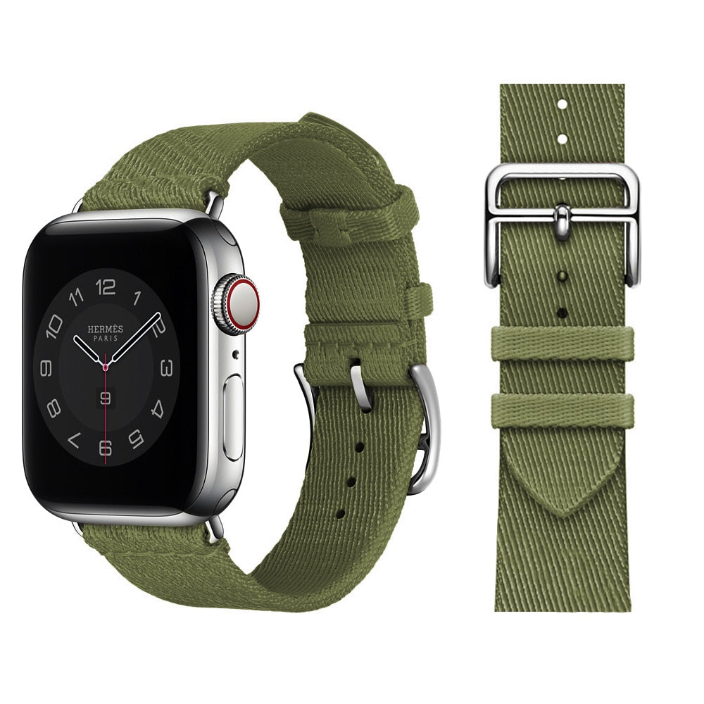 Nylon braid Jumping Single Tour Strap for iWatch 38mm 42mm sports band for Apple Watch 40mm 44mm bracelet 6 SE 5 4 321 Series