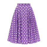 Autumn High Waist Skirt Cotton Womens Polka Dot Floral Print Vinatge Swing Pinup Rockabilly 50s Retro Vintage Party Skirts