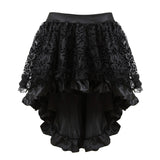 Women Gothic Steampunk Asymmetrical Pleated High Low Dancing Skirt Irregular Ruffles Pirate Skirts Halloween Costumes Plus Size