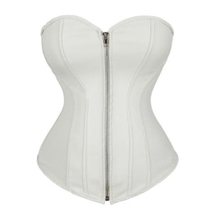Women Sexy Faux Leather Overbust Corset  Waist Cincher Body Shaper Slim Burlesque Corset Bustier Lingerie Top Plus Size S-6XL