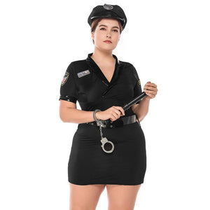 Adult Sexy Female Cop Police Officer Uniform Police Dress Hat Baton Belt Handcuff Cosplay Halloween Party Policewomen Costume