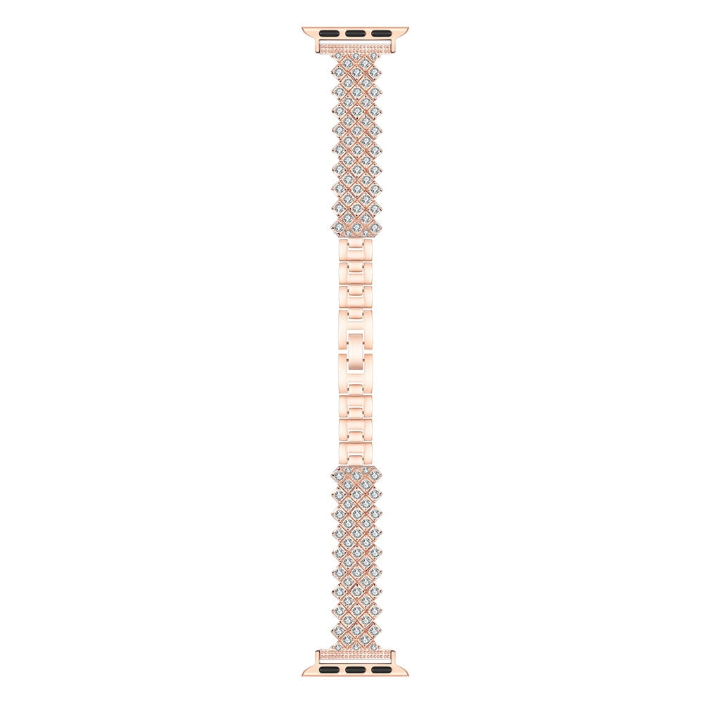 Women's Diamond Strap for Apple Watch Band 7 6 44mm 40mm 38/42mm 41/45mm Jewelry Metal Bracelet for iWatch Series 7 SE 5 3 Bands