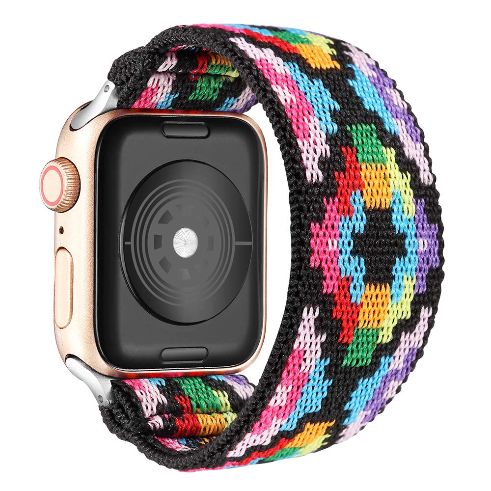 Elastic Belt Solo Loop for Apple Watch Band 44mm 42mm Bracelet Scrunchie Strap Bohemia Nylon iWatch band 40mm 38mm 5 4 3 6 se