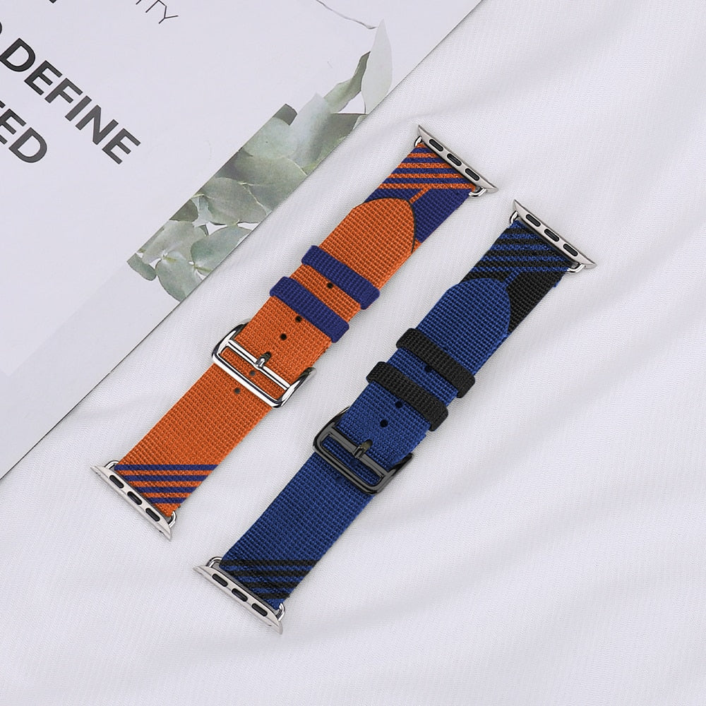 Nylon braid Jumping Single Tour Strap for iWatch 38mm 42mm sports band for Apple Watch 40mm 44mm bracelet 6 SE 5 4 321 Series