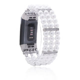 Women Natural Stone Elastic Watchband For Fitbit Charge 3/4 Handmade Beads Smart Watch Strap For Unisex Watch Bracelet Wristband