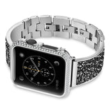 Rhinestone Diamond Stainless Steel Loop strap For apple watch band 44mm 40mm Metal Bracelet For iwatch Series 4/3/2/1 38mm 42mm