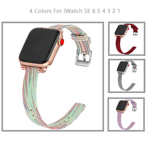 Canvas Women's nylon Strap for iWatch Series 6 3 38/42mm Belt Wristband Bracelet for Apple Watch Band 6 SE 5 4 40/44mm Watchband