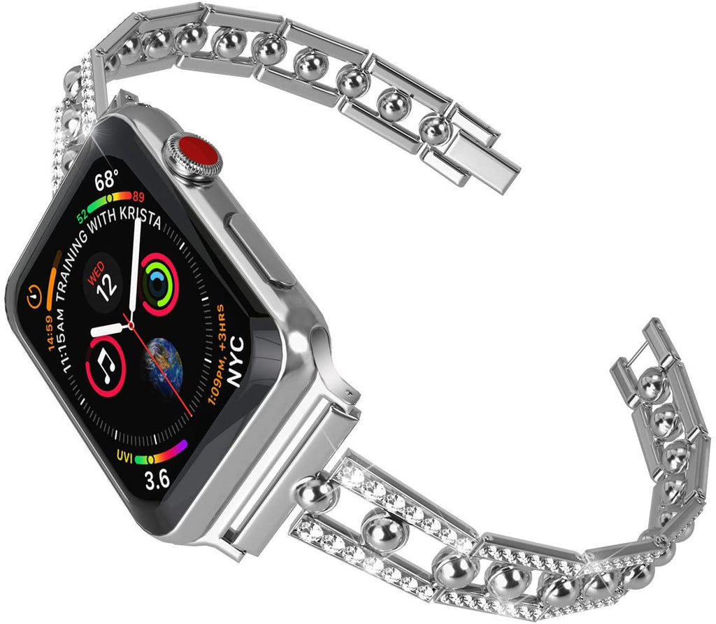 Apple Diamond One Bead Watchband SE 6/5/4/3/4/1 Stainless Steel Band 38mm 40mm / 42mm 44mm Universal Iwatch Wristband