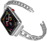 Apple Diamond One Bead Watchband SE 6/5/4/3/4/1 Stainless Steel Band 38mm 40mm / 42mm 44mm Universal Iwatch Wristband