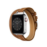 Double Tour Swift Leather Strap for Apple Watch 7 6 Band 5 4 3 Bracelet Wrist for iWatch SE Series 41/45mm 44/40mm 42/38mm Bands