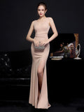 Women Elegant V Neck Backless Party Maxi Dress Beads Formal White Evening Dress