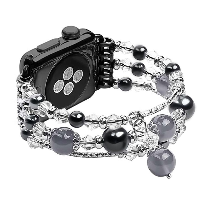 Women Bracelet Strap for Apple Watch 6 5 4 SE Band 44mm 40mm Handmade Beaded Link Watchband for iwatch Series 3 2 1 42mm 38mm