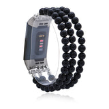 Women Natural Stone Elastic Watchband For Fitbit Charge 3/4 Handmade Beads Smart Watch Strap For Unisex Watch Bracelet Wristband