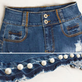 Women Jeans High Waist Stretchy Ripped Denim Asymmetrical Pencil Skirts